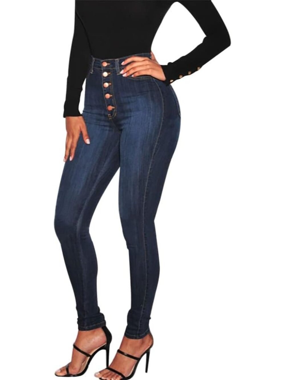 🆕Women's Black Blue High Waist Stretch Butt Lifting Skinny Colombian Jeans